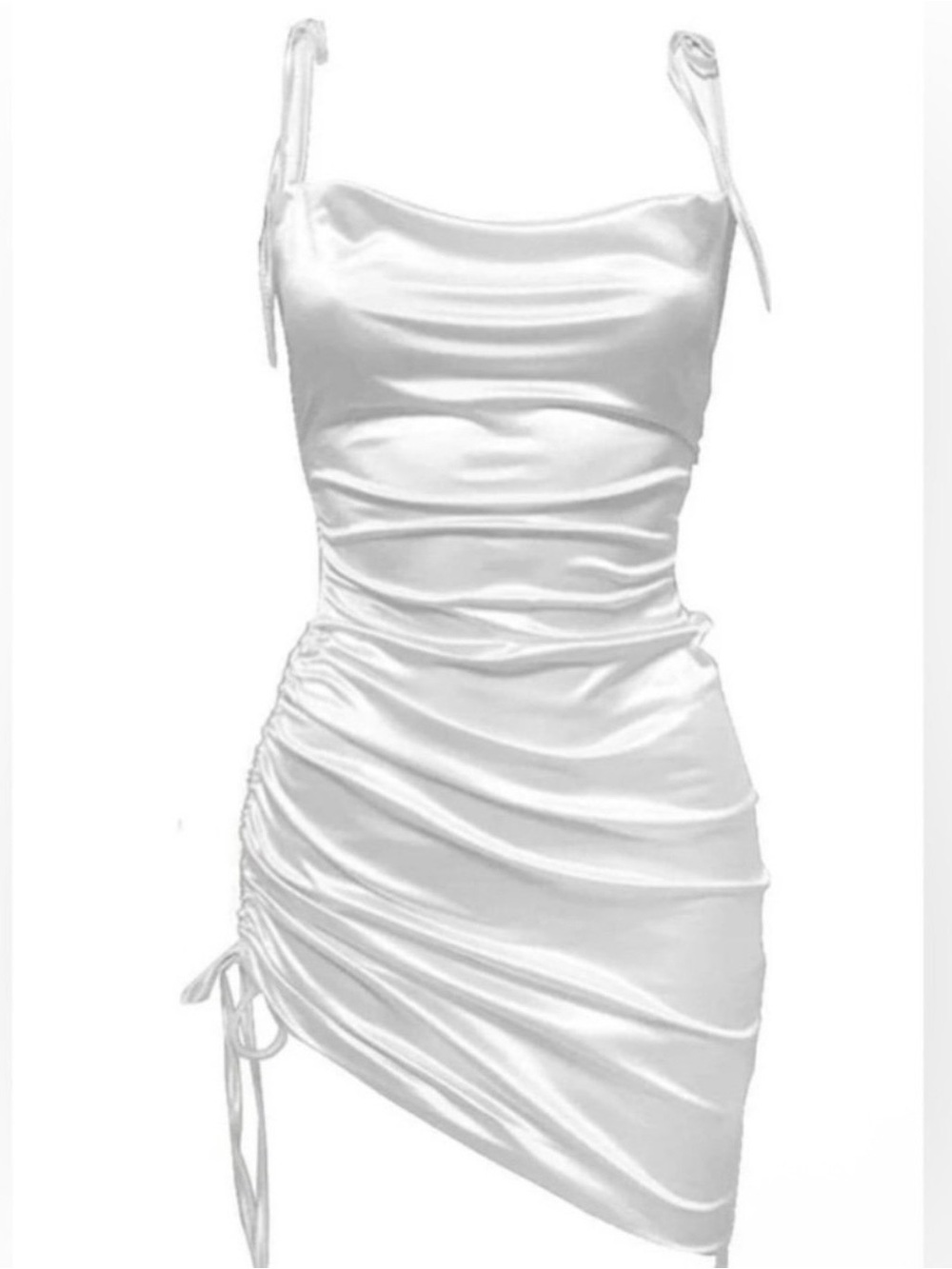 NWT LEAU White Cabo Slip Dress Size Large bachelorette sexy bridal mini